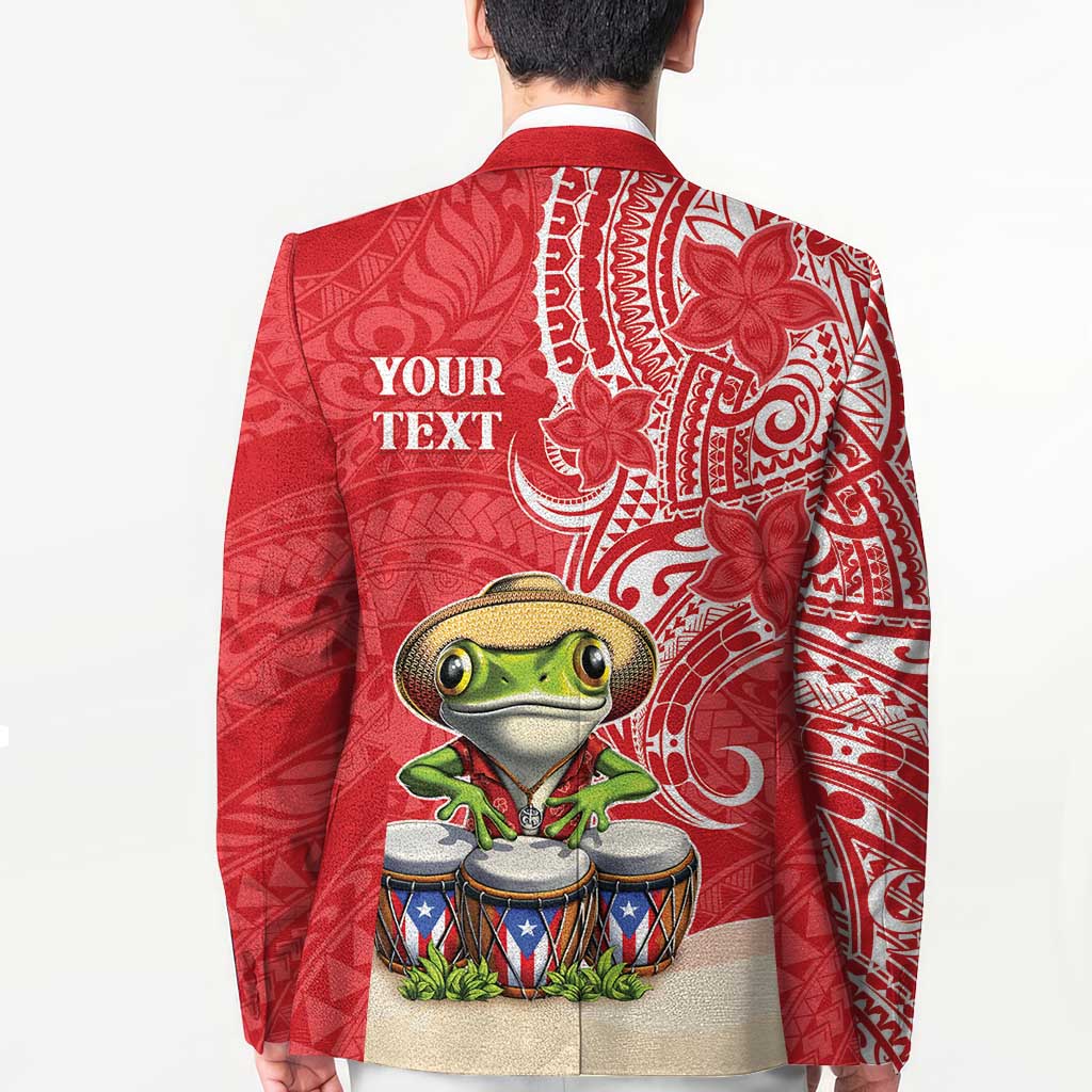 Personalized Puerto Rico Blazer Coqui Frog With Polynesian Pattern - Polynesian Pride