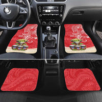 Puerto Rico Car Mats Coqui Frog With Polynesian Pattern - Polynesian Pride