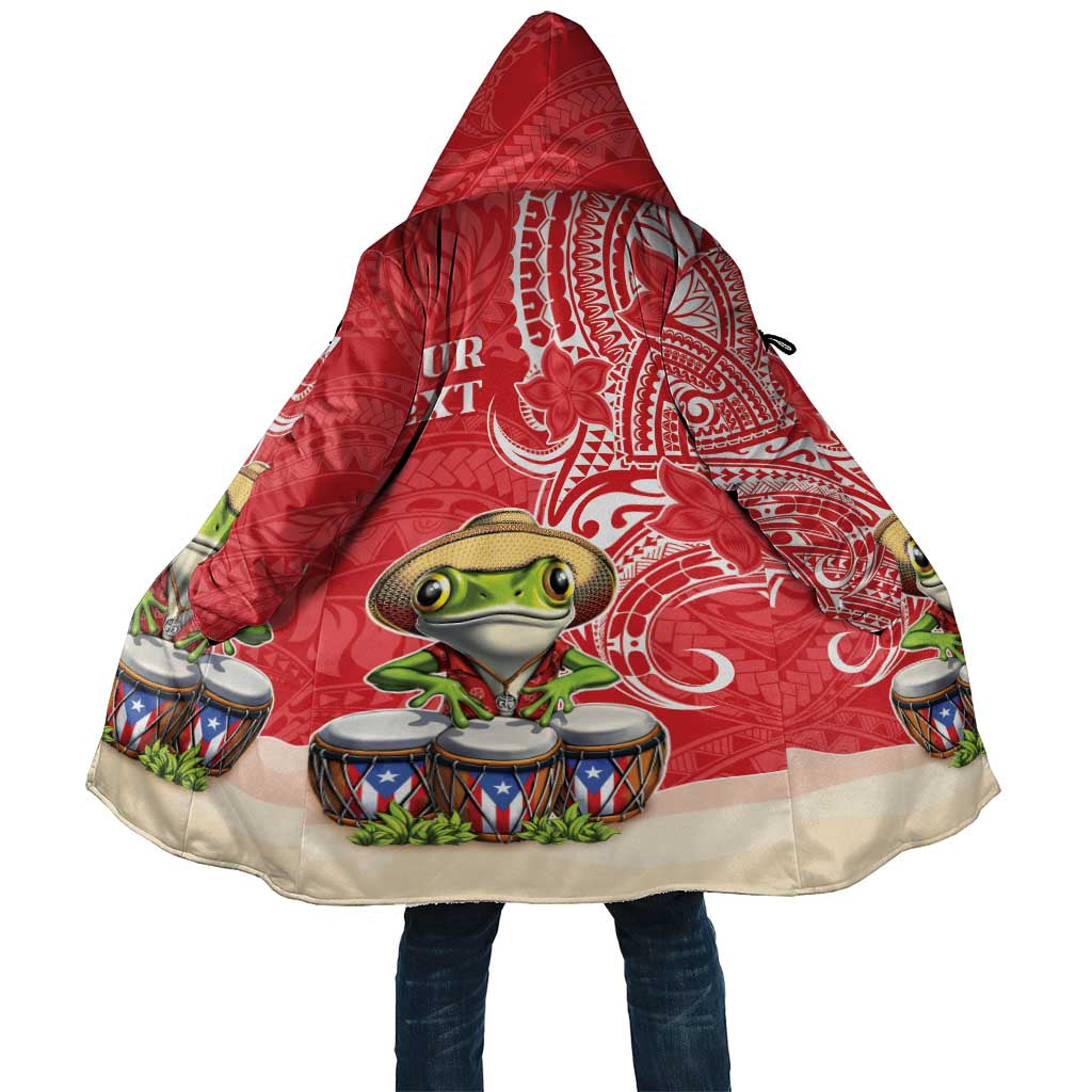 Personalized Puerto Rico Cloak Coqui Frog With Polynesian Pattern - Polynesian Pride