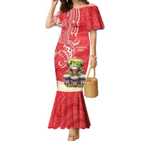 Personalized Puerto Rico Family Matching Mermaid Dress and Hawaiian Shirt Coqui Frog With Polynesian Pattern - Polynesian Pride