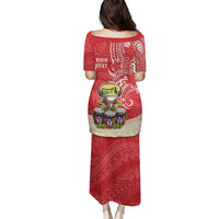 Personalized Puerto Rico Family Matching Puletasi and Hawaiian Shirt Coqui Frog With Polynesian Pattern - Polynesian Pride