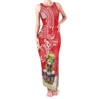 Personalized Puerto Rico Family Matching Tank Maxi Dress and Hawaiian Shirt Coqui Frog With Polynesian Pattern - Polynesian Pride