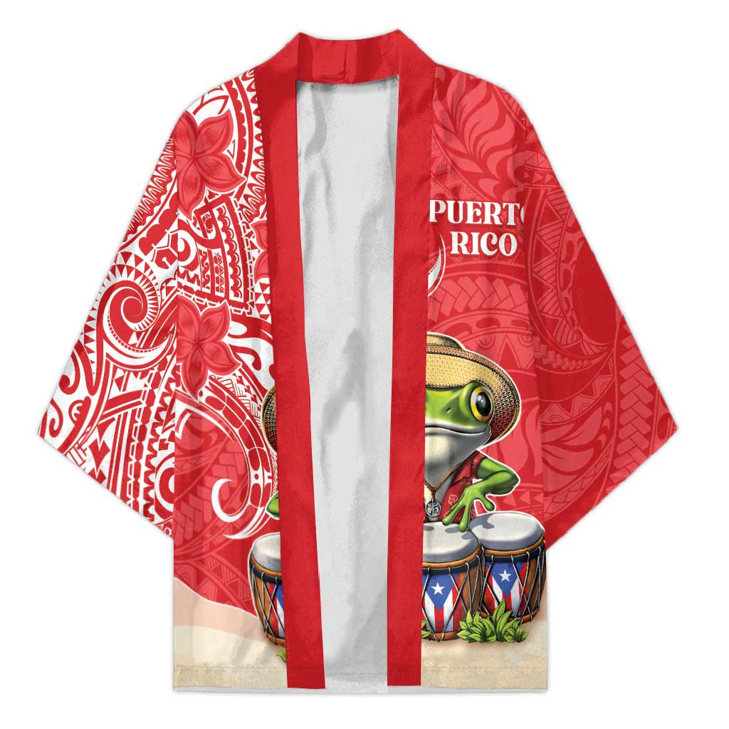 Personalized Puerto Rico Kimono Coqui Frog With Polynesian Pattern - Polynesian Pride