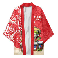 Personalized Puerto Rico Kimono Coqui Frog With Polynesian Pattern - Polynesian Pride