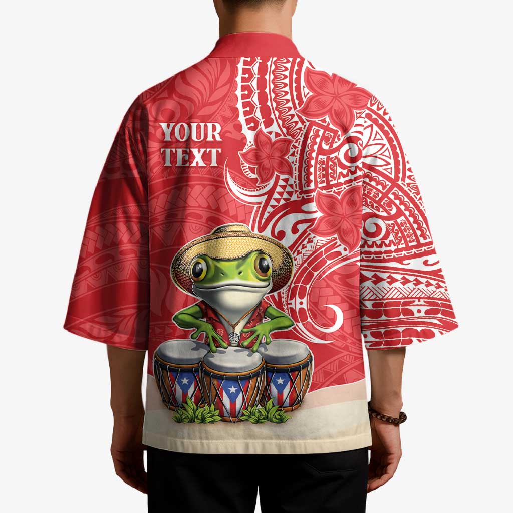 Personalized Puerto Rico Kimono Coqui Frog With Polynesian Pattern - Polynesian Pride