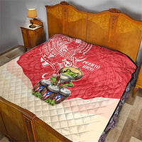 Puerto Rico Quilt Coqui Frog With Polynesian Pattern - Polynesian Pride
