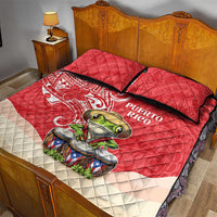 Puerto Rico Quilt Bed Set Coqui Frog With Polynesian Pattern - Polynesian Pride