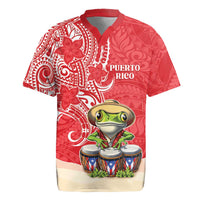 Personalized Puerto Rico Rugby Jersey Coqui Frog With Polynesian Pattern - Polynesian Pride