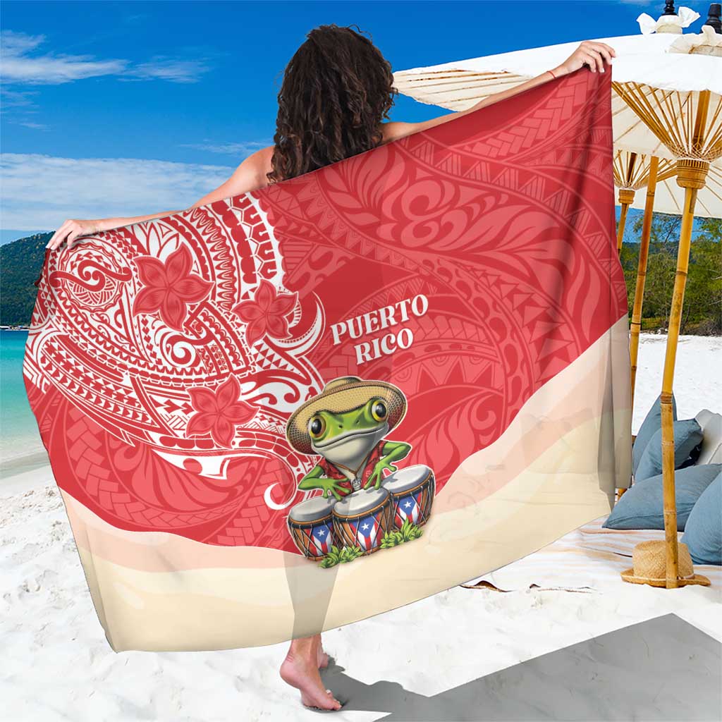 Puerto Rico Sarong Coqui Frog With Polynesian Pattern - Polynesian Pride