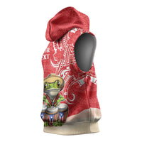 Personalized Puerto Rico Sleeveless Hoodie Coqui Frog With Polynesian Pattern - Polynesian Pride