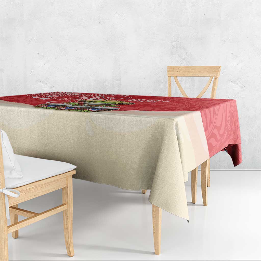 Puerto Rico Tablecloth Coqui Frog With Polynesian Pattern - Polynesian Pride