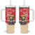 Personalized Puerto Rico Tumbler With Handle Coqui Frog With Polynesian Pattern - Polynesian Pride