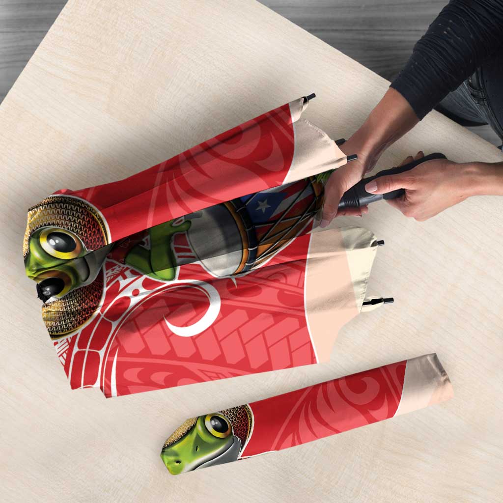 Puerto Rico Umbrella Coqui Frog With Polynesian Pattern - Polynesian Pride