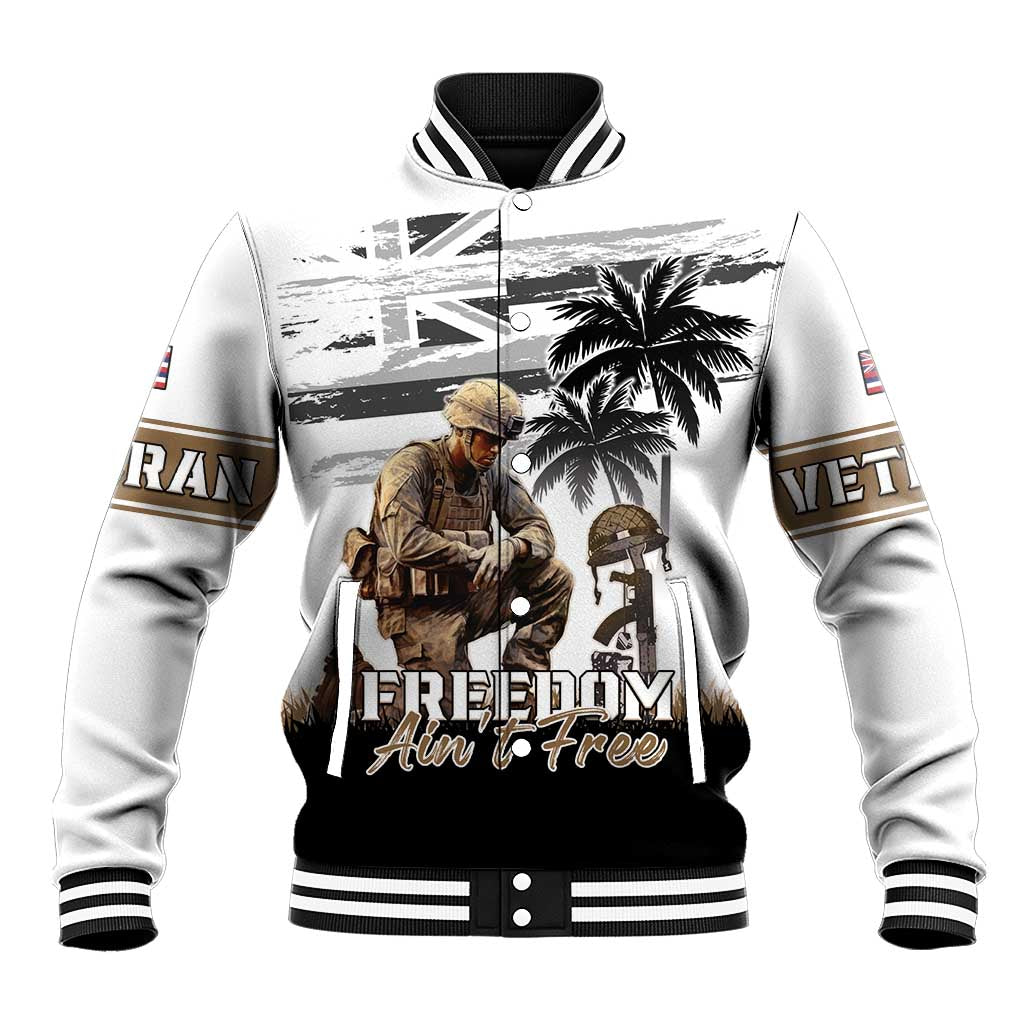 Hawaii Veterans Day Baseball Jacket Honor The Fallen Flag Grunge Style