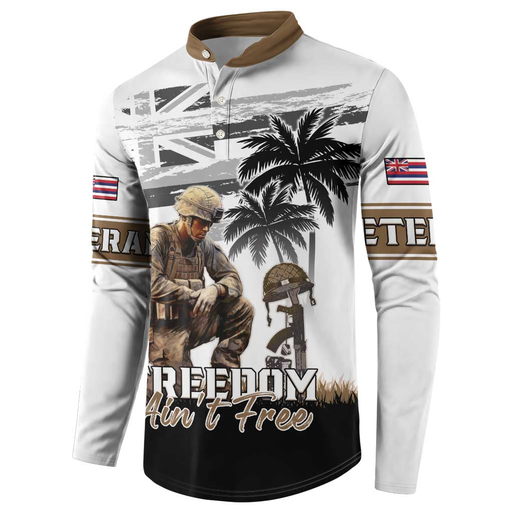 Hawaii Veterans Day Button Sweatshirt Honor The Fallen Flag Grunge Style