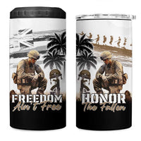 Hawaii Veterans Day 4 in 1 Can Cooler Tumbler Honor The Fallen Flag Grunge Style