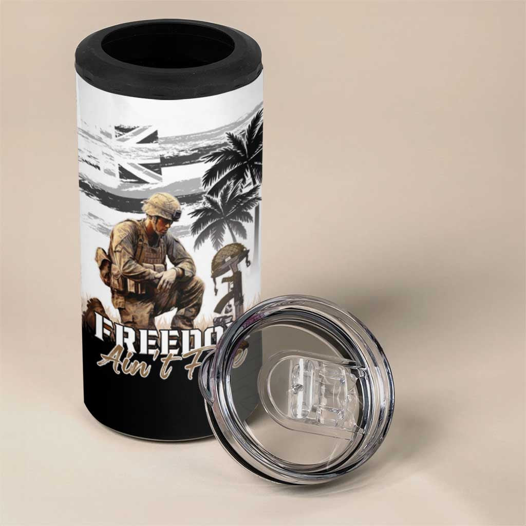 Hawaii Veterans Day 4 in 1 Can Cooler Tumbler Honor The Fallen Flag Grunge Style