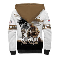 Hawaii Veterans Day Sherpa Hoodie Honor The Fallen Flag Grunge Style