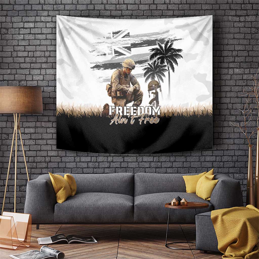 Hawaii Veterans Day Tapestry Honor The Fallen Flag Grunge Style LT05 - Polynesian Pride