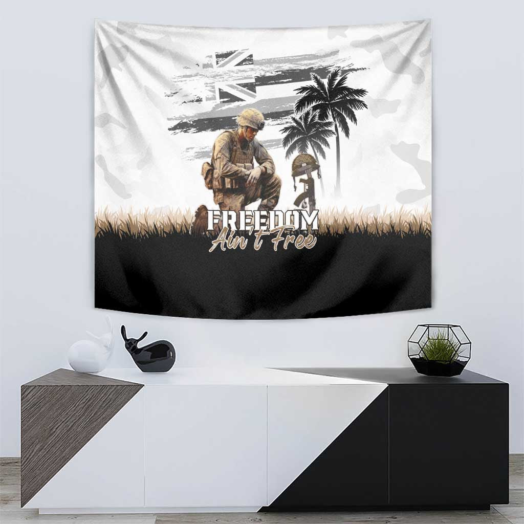 Hawaii Veterans Day Tapestry Honor The Fallen Flag Grunge Style LT05 - Polynesian Pride