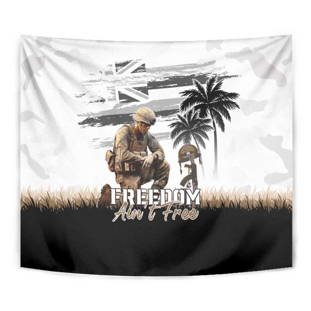 Hawaii Veterans Day Tapestry Honor The Fallen Flag Grunge Style LT05 - Polynesian Pride