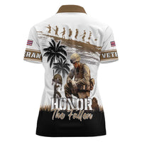 Hawaii Veterans Day Women Polo Shirt Honor The Fallen Flag Grunge Style LT05 - Polynesian Pride