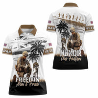 Hawaii Veterans Day Women Polo Shirt Honor The Fallen Flag Grunge Style LT05 - Polynesian Pride