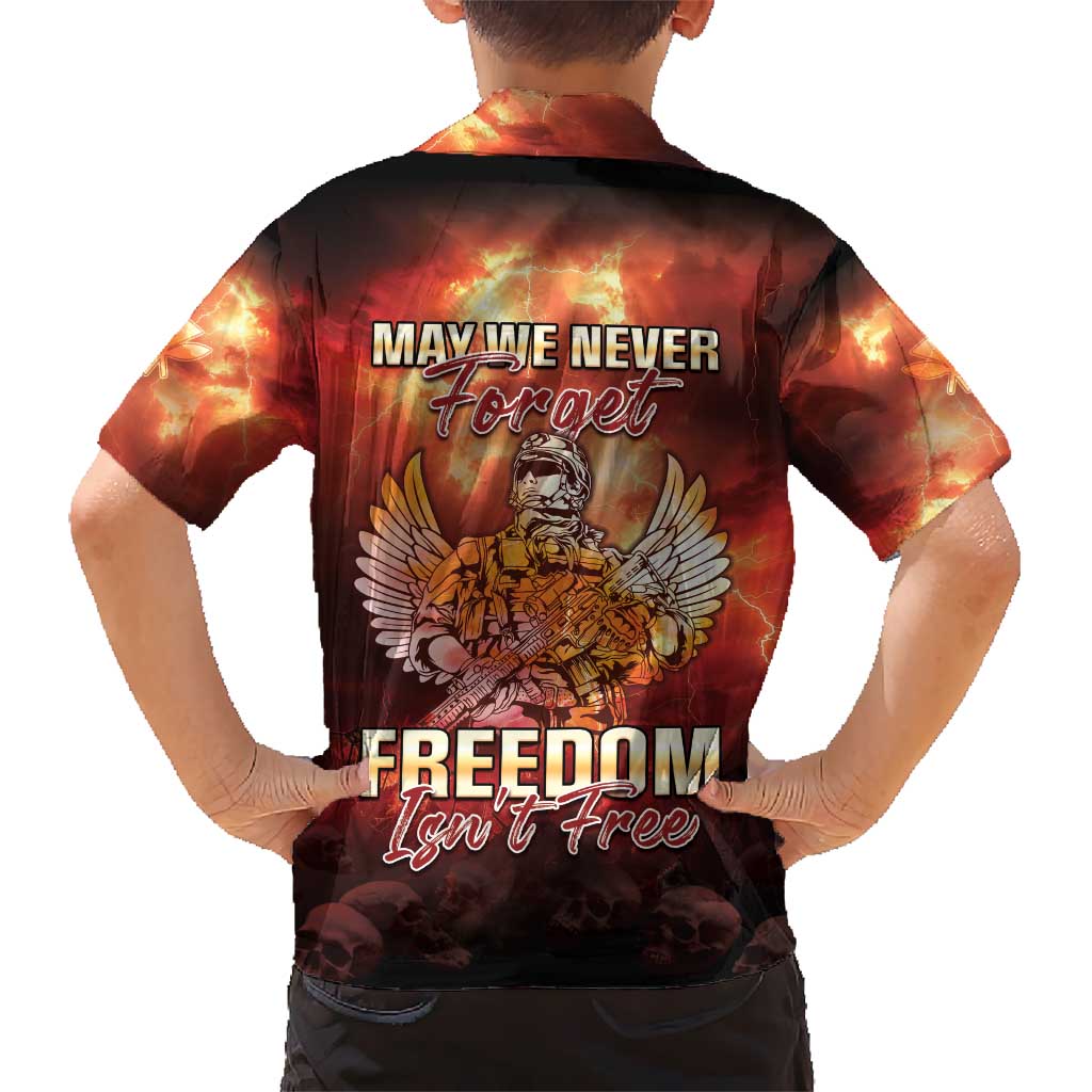 Hawaii Veterans Day Kid Hawaiian Shirt May We Never Forget Freedom Isn't Free LT05 - Polynesian Pride