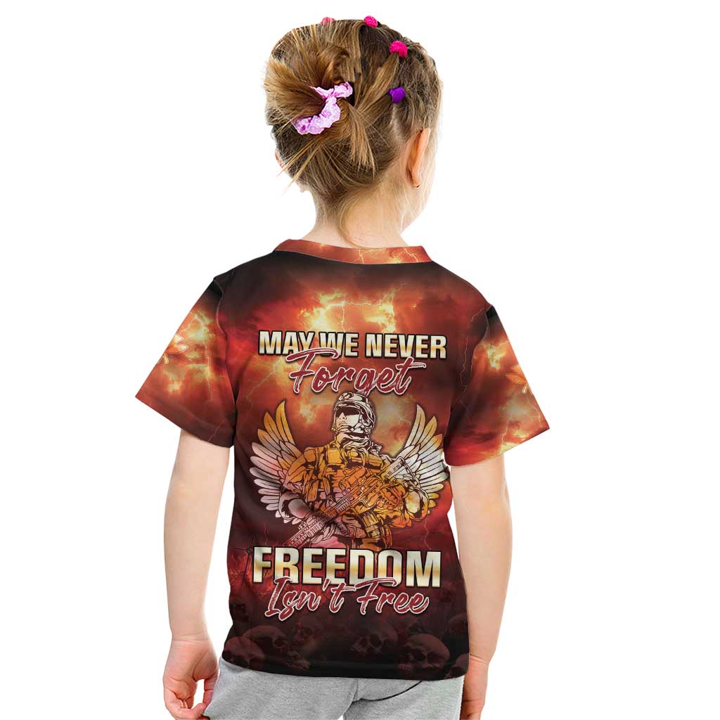 Hawaii Veterans Day Kid T Shirt May We Never Forget Freedom Isn't Free LT05 - Polynesian Pride