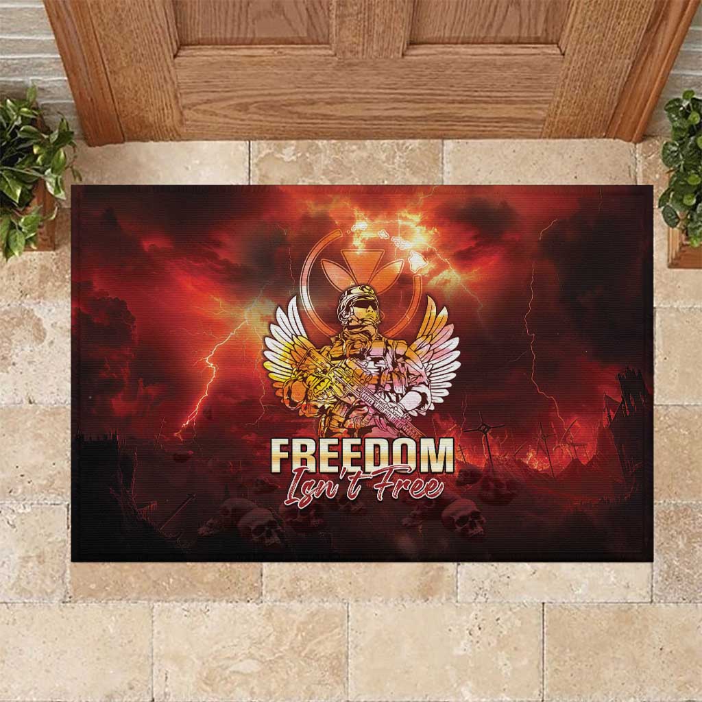 Hawaii Veterans Day Rubber Doormat May We Never Forget Freedom Isn't Free