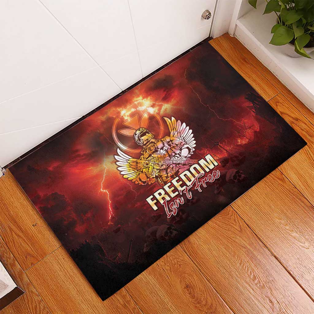 Hawaii Veterans Day Rubber Doormat May We Never Forget Freedom Isn't Free