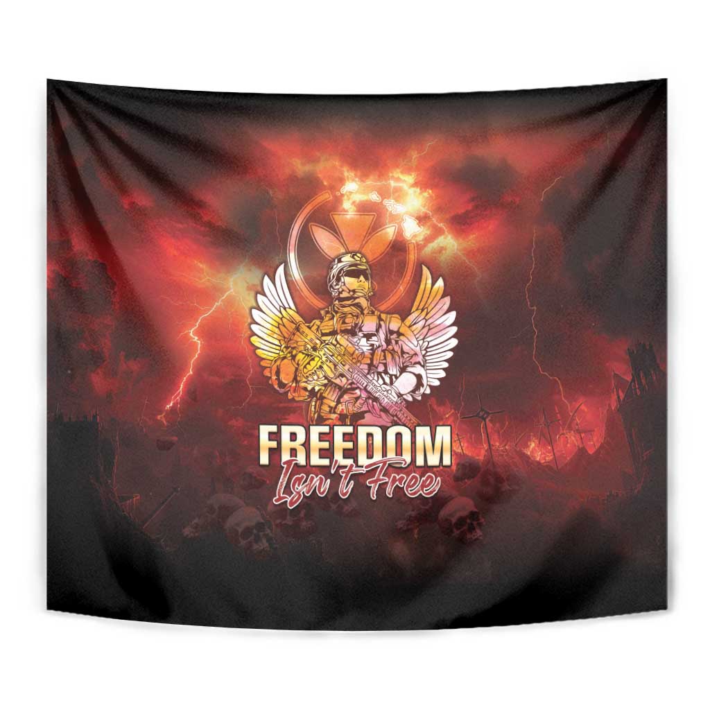 Hawaii Veterans Day Tapestry May We Never Forget Freedom Isn't Free LT05 - Polynesian Pride