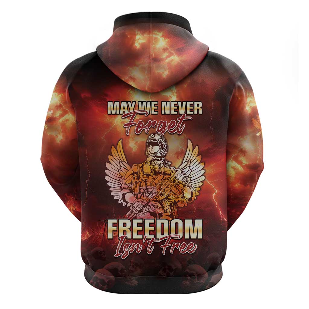 Hawaii Veterans Day Zip Hoodie May We Never Forget Freedom Isn't Free