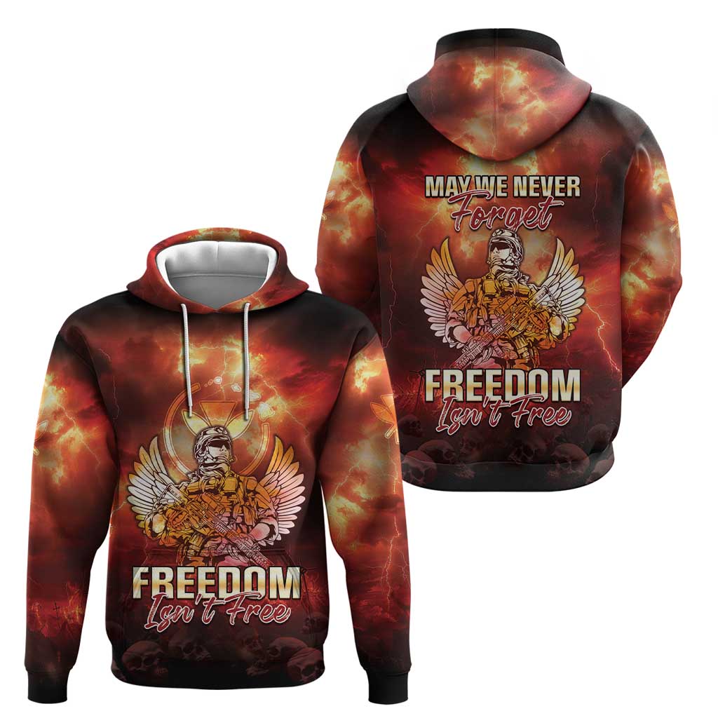Hawaii Veterans Day Zip Hoodie May We Never Forget Freedom Isn't Free