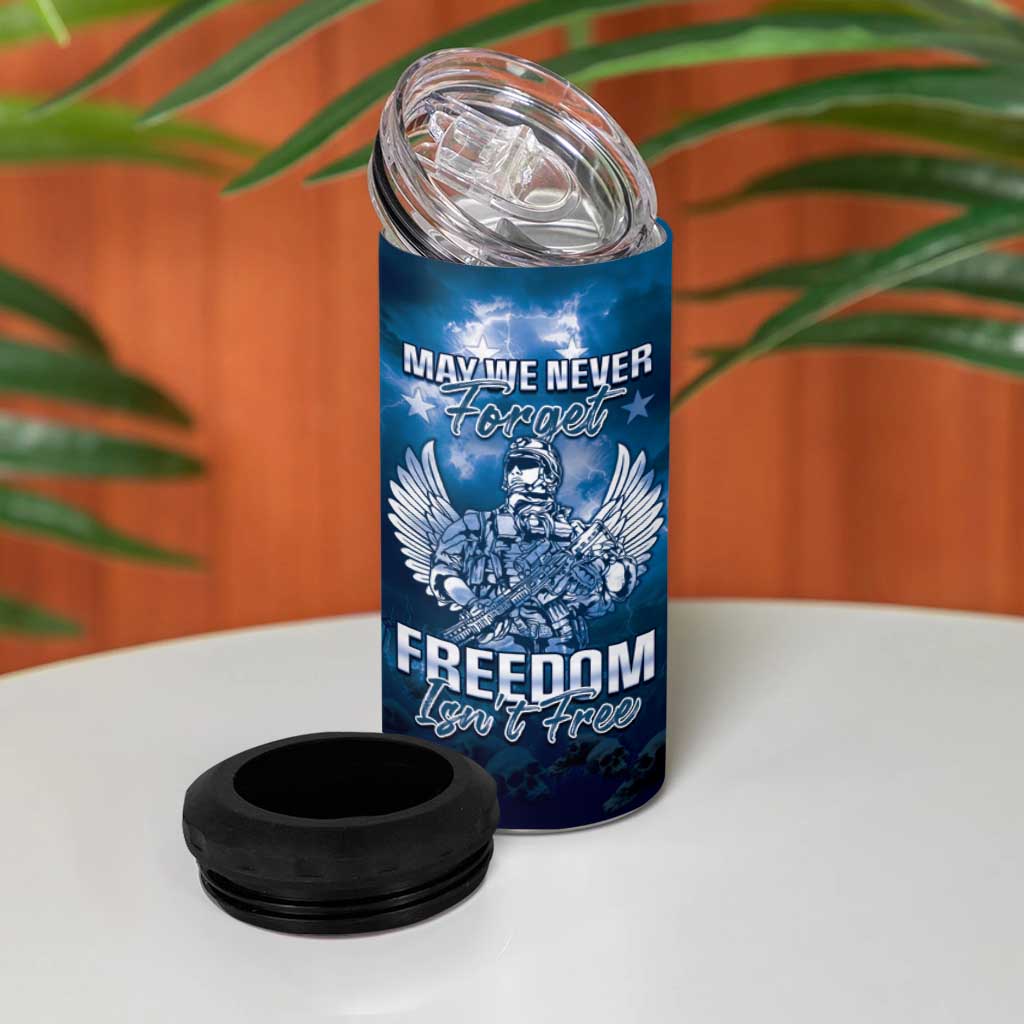 Federated States of Micronesia Veterans Day 4 in 1 Can Cooler Tumbler May We Never Forget Freedom Isn't Free