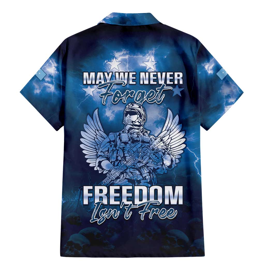 Federated States of Micronesia Veterans Day Family Matching Mermaid Dress and Hawaiian Shirt May We Never Forget Freedom Isn't Free