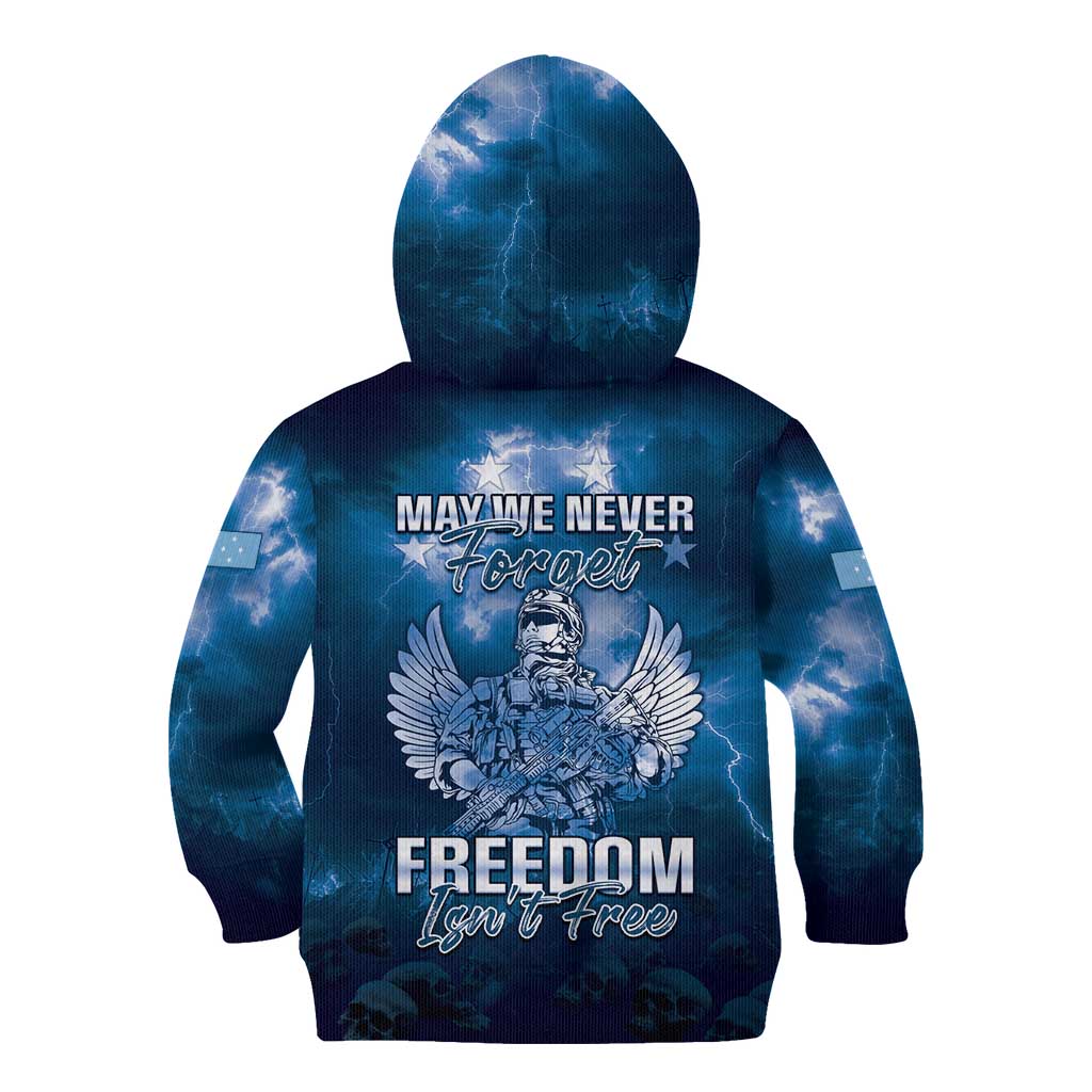 Federated States of Micronesia Veterans Day Kid Hoodie May We Never Forget Freedom Isn't Free