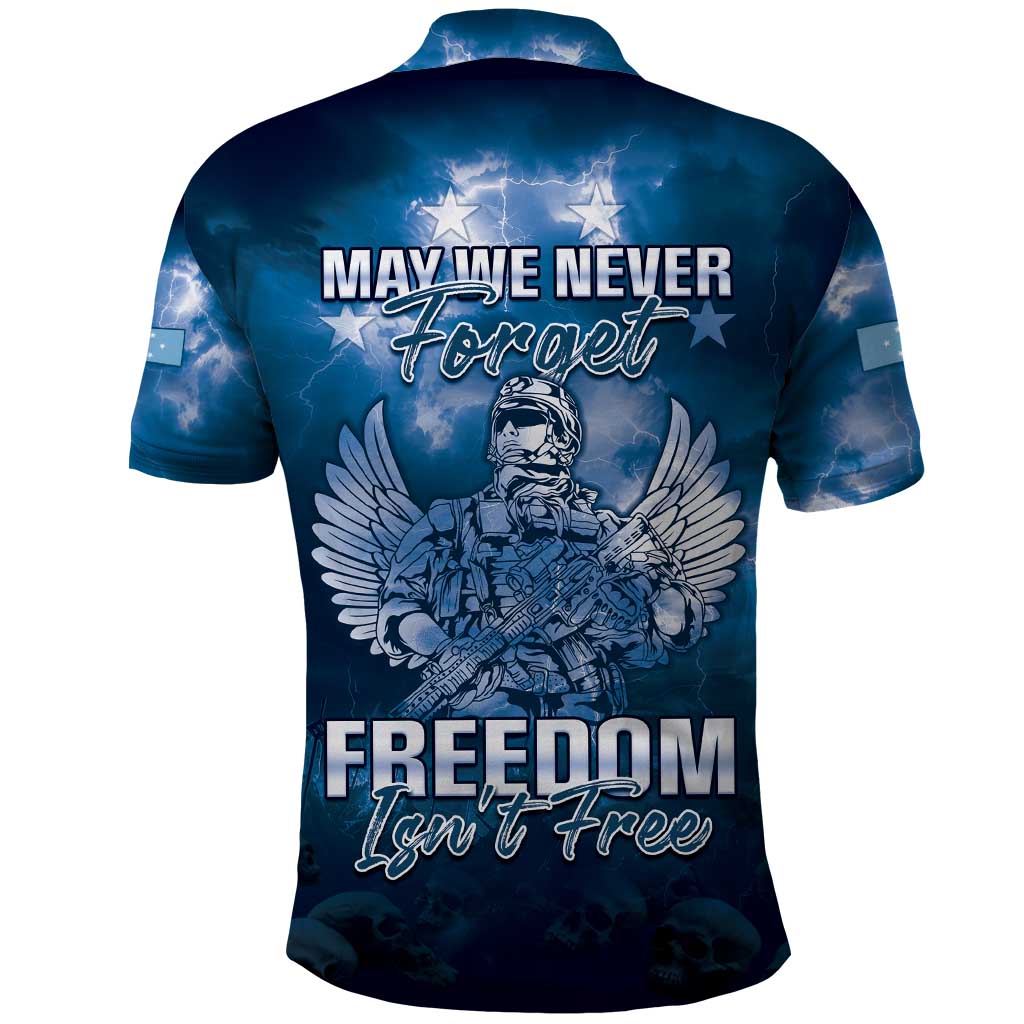Federated States of Micronesia Veterans Day Polo Shirt May We Never Forget Freedom Isn't Free LT05 - Polynesian Pride