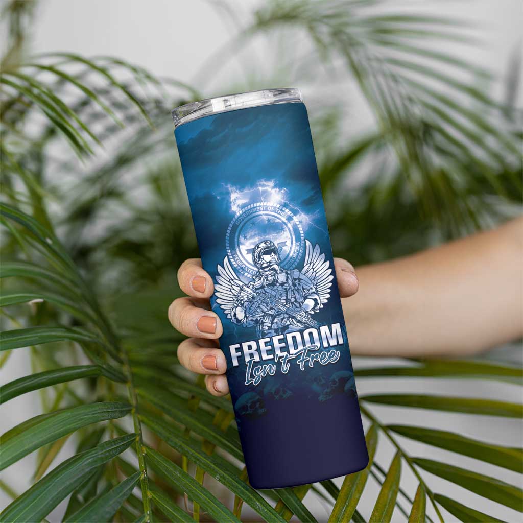 Federated States of Micronesia Veterans Day Skinny Tumbler May We Never Forget Freedom Isn't Free
