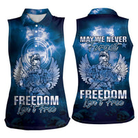 Federated States of Micronesia Veterans Day Women Sleeveless Polo Shirt May We Never Forget Freedom Isn't Free