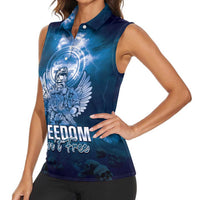Federated States of Micronesia Veterans Day Women Sleeveless Polo Shirt May We Never Forget Freedom Isn't Free
