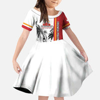 French Polynesia Armistice Day Family Matching Summer Maxi Dress and Hawaiian Shirt Lest We Forget Flag Style LT05 Daughter's Dress Red - Polynesian Pride
