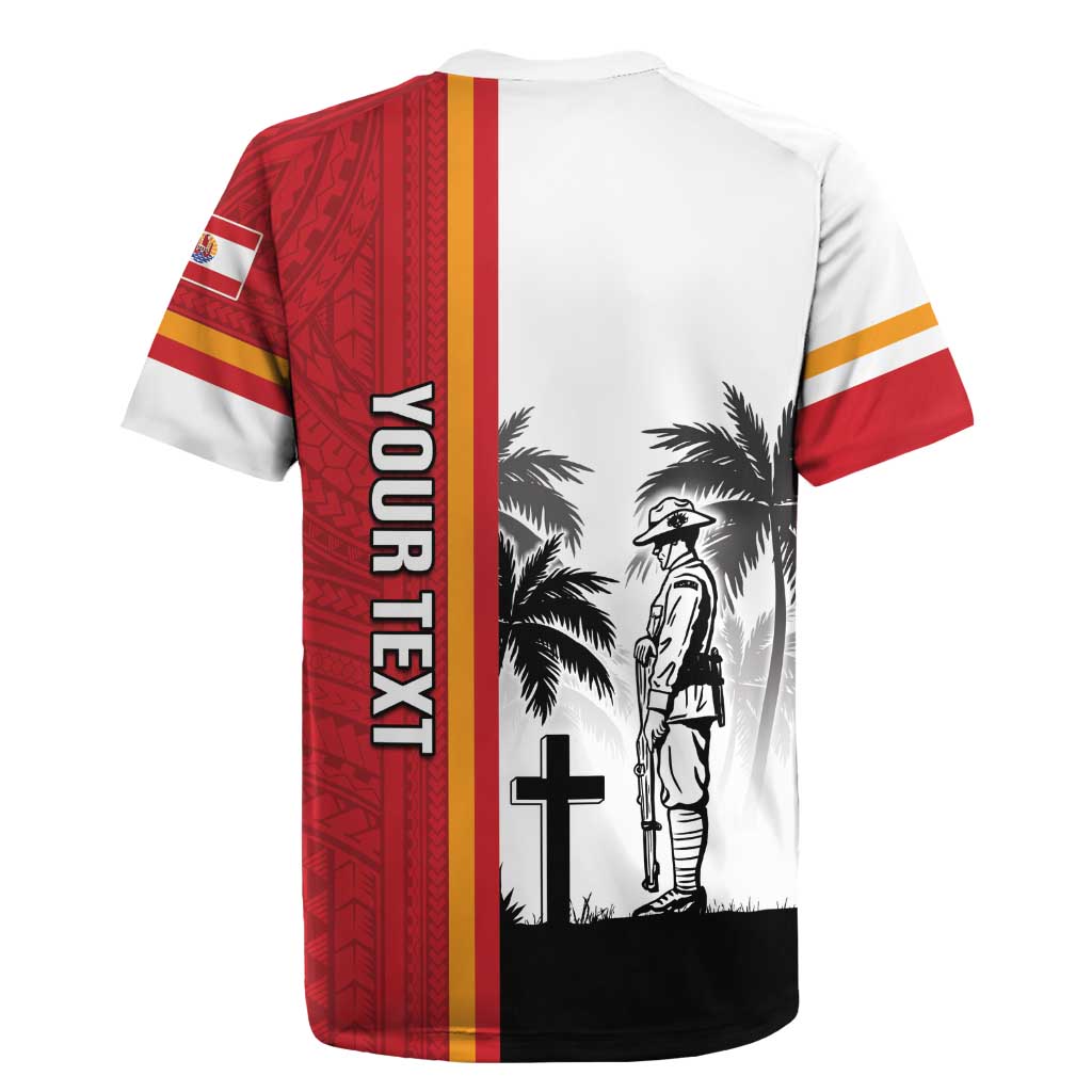 French Polynesia Armistice Day Rugby Jersey Lest We Forget Flag Style