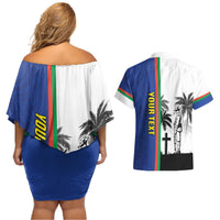 New Caledonia Armistice Day Couples Matching Off Shoulder Short Dress and Hawaiian Shirt Lest We Forget Flag Style LT05 - Polynesian Pride