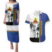 New Caledonia Armistice Day Couples Matching Puletasi and Hawaiian Shirt Lest We Forget Flag Style LT05 Navy - Polynesian Pride