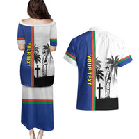 New Caledonia Armistice Day Couples Matching Puletasi and Hawaiian Shirt Lest We Forget Flag Style LT05 - Polynesian Pride