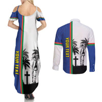New Caledonia Armistice Day Couples Matching Summer Maxi Dress and Long Sleeve Button Shirt Lest We Forget Flag Style LT05 - Polynesian Pride