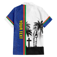 New Caledonia Armistice Day Family Matching Off Shoulder Short Dress and Hawaiian Shirt Lest We Forget Flag Style