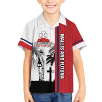 Wallis and Futuna Armistice Day Family Matching Tank Maxi Dress and Hawaiian Shirt Lest We Forget Flag Style