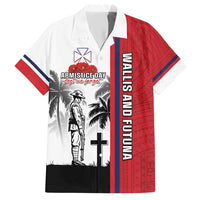 Wallis and Futuna Armistice Day Hawaiian Shirt Lest We Forget Flag Style LT05 White - Polynesian Pride
